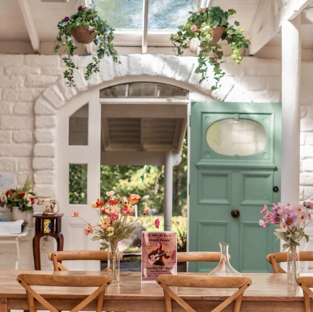The Hills Grove cafe interior and doorway